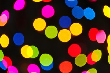 Bokeh lights background. Abstract multicolored light. Defocused fairy lights background. Christmas or New Year concept for background.