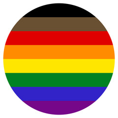 LGBT Flag, round shape icon on white background