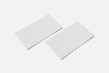 Two Mockup blank business or name card on a white background. 3D rendering