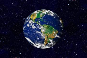 Earth in the outer space. Elements of this image furnished by NASA
