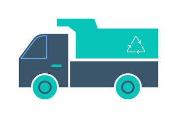 Garbage truck icon. Vehicle, a transportation service.
