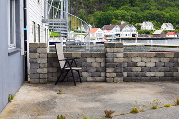 Terrace with sea view. Life in Norway