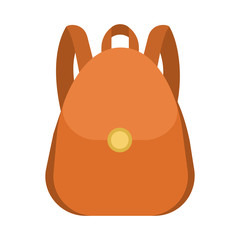 School bag. Brown backpack or rucksack. Student sack