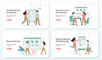 Services to grow your business web banner design set