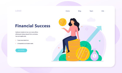 Finance success concept web banner design. Building capital