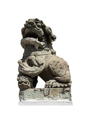 Fototapeta na wymiar Chinese Lion Statue isolate