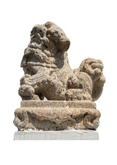 Fototapeta premium Chinese Lion Statue isolate