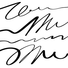 Black Lines Smooth Abstract Simple Wave Water Shape Black And White Coating Minimalistic Element Poster Grunge Sketch Flat Vector Illustration