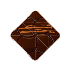 Bitter chocolate bar isolated on white background