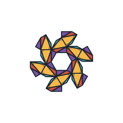 Combination of triangle and hexagon logo design vector