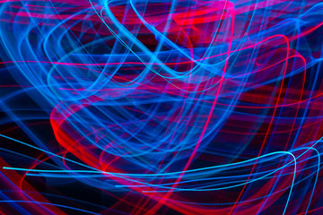 multicolor led light painting round trails abstract background