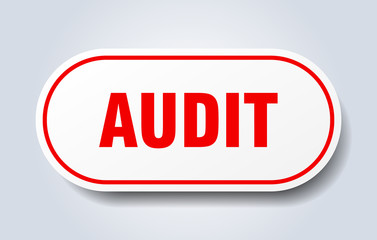 audit sign. audit rounded red sticker. audit