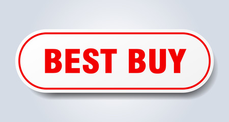 best buy sign. best buy rounded red sticker. best buy