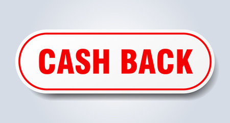 cash back sign. cash back rounded red sticker. cash back
