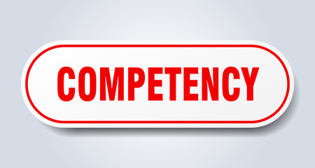competency sign. competency rounded red sticker. competency