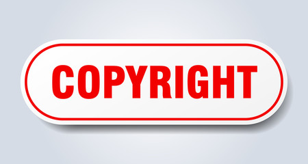 copyright sign. copyright rounded red sticker. copyright