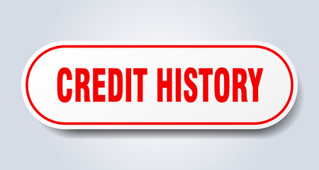 credit history sign. credit history rounded red sticker. credit history