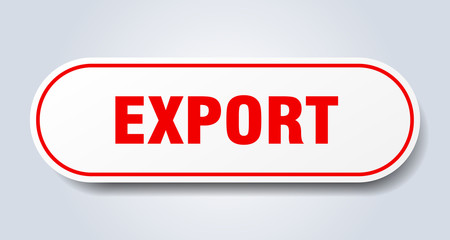 export sign. export rounded red sticker. export