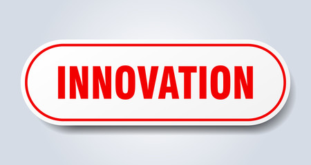 innovation sign. innovation rounded red sticker. innovation