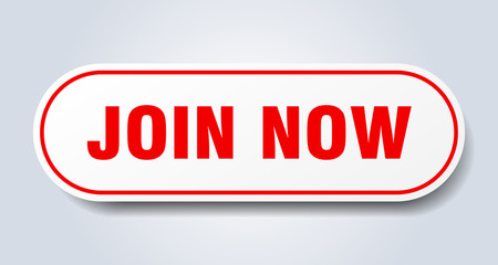 join now sign. join now rounded red sticker. join now