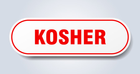 kosher sign. kosher rounded red sticker. kosher