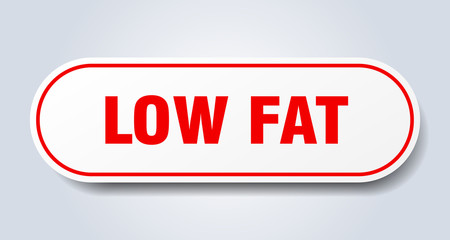 low fat sign. low fat rounded red sticker. low fat