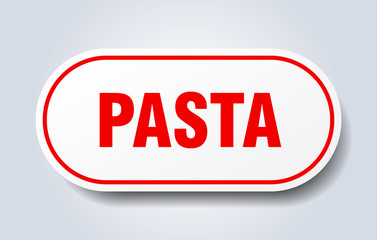 pasta sign. pasta rounded red sticker. pasta