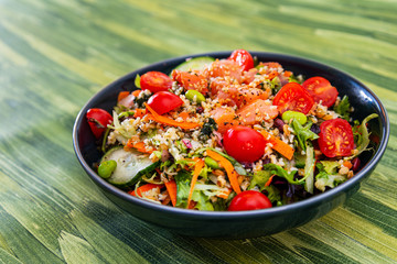 Fresh seafood salad with smoked salmon