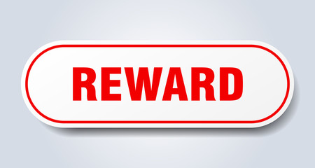 reward sign. reward rounded red sticker. reward