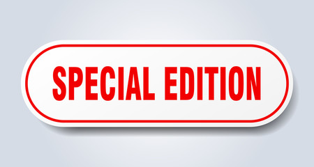 special edition sign. special edition rounded red sticker. special edition