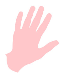 Human hand isolated on white background