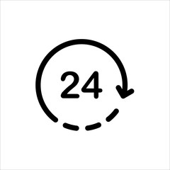 Clock icon. Symbol of time with trendy flat line style icon for web, logo, app, UI design. isolated on white background. vector illustration eps 10