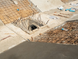 Construction site. road drainage and ditch
