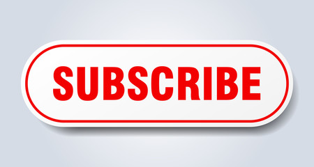 subscribe sign. subscribe rounded red sticker. subscribe