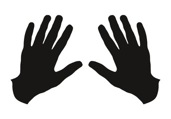 Human hands stop isolated on white background