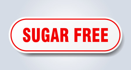 sugar free sign. sugar free rounded red sticker. sugar free