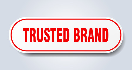trusted brand sign. trusted brand rounded red sticker. trusted brand
