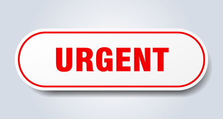 urgent sign. urgent rounded red sticker. urgent