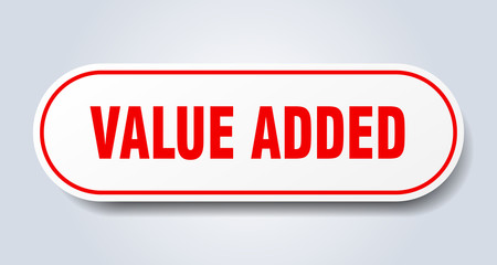 value added sign. value added rounded red sticker. value added