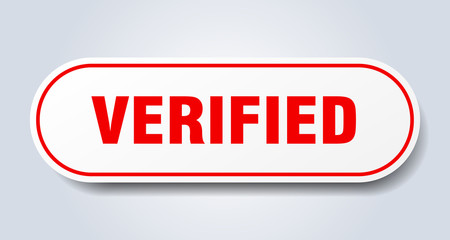 verified sign. verified rounded red sticker. verified