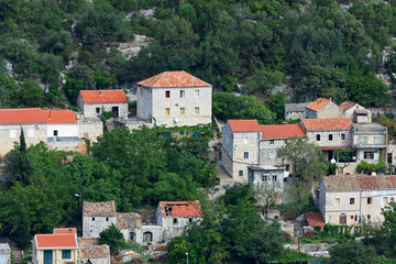 Obraz premium Aerial view of the village on Mljet Island, Croatia