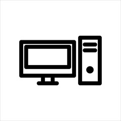 PC Computer icon. Symbol of Gadget or Device with trendy flat line style icon for web site design, logo, app, UI isolated on white background. vector illustration eps 10