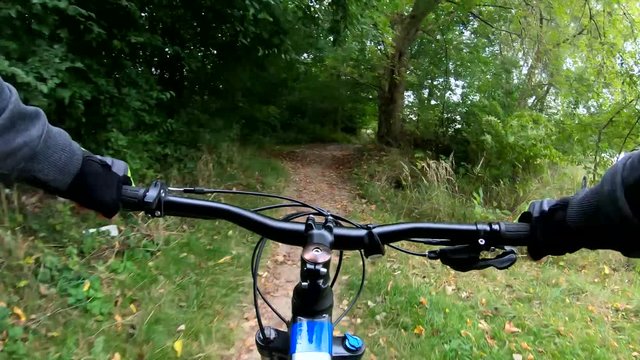 MTB bicycle riding on the trail in the summer season.