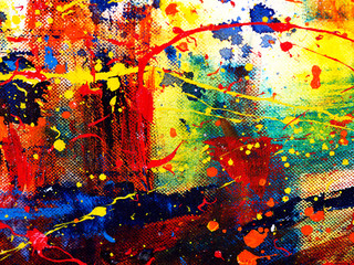 Hand draw colorful watercolor painting abstract background with texture