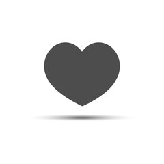 Heart vector icon. Simple gray illustration
