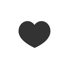 Heart vector icon. Simple gray illustration