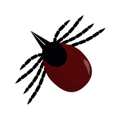 Tick parasite. Sketch of Tick. Mite. Tick on white background.Vector illustration