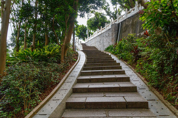 Fototapeta premium Stone steps in a city park