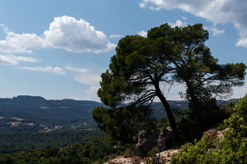 panoramic view of the mountais in barcelona