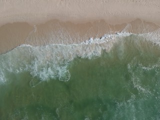 Drone wave beach